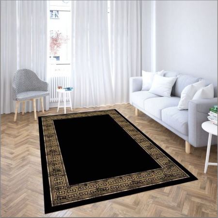 كفر سجاد اسود اطار ذهبي 